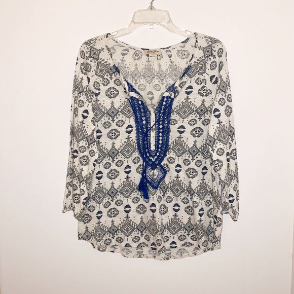 Lucky Brand Tops - Lucky Brand Boho Tassel Blouse